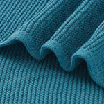 Teal (Blue-Green) Classic Knit 100% Cotton Cellular Blanket Ideal for Prams, cots 100cm x 80cm