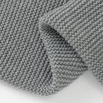 Grey Classic Knit 100% Cotton Cellular Blanket Ideal for Prams, cots 100cm x 80cm