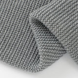 Grey Classic Knit 100% Cotton Cellular Blanket Ideal for Prams, cots 100cm x 80cm