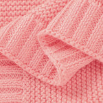 Pink Classic Knit 100% Cotton Cellular Blanket Ideal for Prams, cots 100cm x 80cm