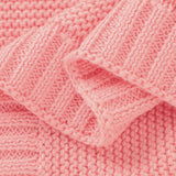 Pink Classic Knit 100% Cotton Cellular Blanket Ideal for Prams, cots 100cm x 80cm