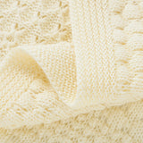 Off White Knitted 100% Cotton Cellular Blanket Ideal for Prams, cots 100cm x 80cm