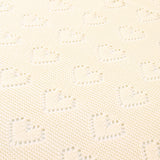 Off White Hearts 100% Cotton Cellular Blanket Ideal for Prams, cots 100cm x 80cm