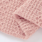 Pink Knitted 100% Cotton Cellular Blanket Ideal for Prams, cots 100cm x 80cm