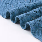 Blue Hearts 100% Cotton Cellular Blanket Ideal for Prams, cots 100cm x 80cm