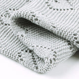 Grey Hearts 100% Cotton Cellular Blanket Ideal for Prams, cots 100cm x 80cm