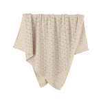 Off White Weave 100% Cotton Cellular Blanket Ideal for Prams, cots 100cm x 80cm
