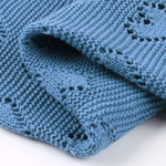 Blue Hearts 100% Cotton Cellular Blanket Ideal for Prams, cots 100cm x 80cm