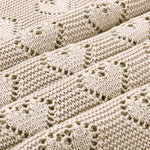 Tan Hearts 100% Cotton Cellular Blanket Ideal for Prams, cots 100cm x 80cm
