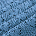 Blue Hearts 100% Cotton Cellular Blanket Ideal for Prams, cots 100cm x 80cm
