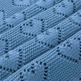 Blue Hearts 100% Cotton Cellular Blanket Ideal for Prams, cots 100cm x 80cm