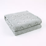 Grey Hearts 100% Cotton Cellular Blanket Ideal for Prams, cots 100cm x 80cm
