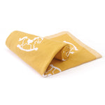Rocking Horse Yellow 100% Cotton Cellular Blanket Ideal for Prams, cots, car Seats and Moses Baskets. 100cm x 80cm