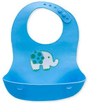 Waterproof Soft Silicone Baby Bibs - Blue & Green