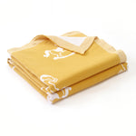 Rocking Horse Yellow 100% Cotton Cellular Blanket Ideal for Prams, cots, car Seats and Moses Baskets. 100cm x 80cm