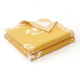 Rocking Horse Yellow 100% Cotton Cellular Blanket Ideal for Prams, cots, car Seats and Moses Baskets. 100cm x 80cm