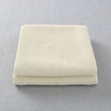 White Classic Knit 100% Cotton Cellular Blanket Ideal for Prams, cots 100cm x 80cm