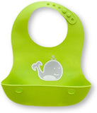 Waterproof Soft Silicone Baby Bibs - Green & Yellow