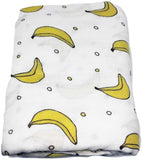 Melons and Bananas Bamboo/Cotton Muslin Blanket Set 120cm x 120cm