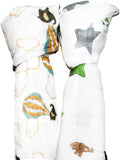 Elephants Bamboo/Cotton Muslin Blanket Set 120cm x 120cm
