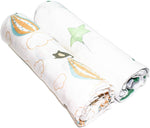 Elephants Bamboo/Cotton Muslin Blanket Set 120cm x 120cm