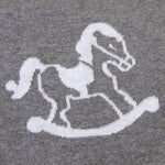 Rocking Horse Grey 100% Cotton Cellular Blanket Ideal for Prams, cots, car Seats and Moses Baskets. 100cm x 80cm