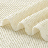 White Classic Knit 100% Cotton Cellular Blanket Ideal for Prams, cots 100cm x 80cm
