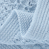 Sky Blue Knitted 100% Cotton Cellular Blanket Ideal for Prams, cots 100cm x 80cm