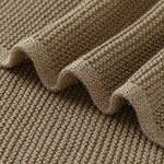 Khaki Classic Knit 100% Cotton Cellular Blanket Ideal for Prams, cots 100cm x 80cm