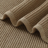Khaki Classic Knit 100% Cotton Cellular Blanket Ideal for Prams, cots 100cm x 80cm