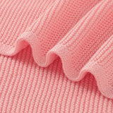 Pink Classic Knit 100% Cotton Cellular Blanket Ideal for Prams, cots 100cm x 80cm