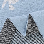 Llama Blue 100% Cotton Cellular Blanket Ideal for Prams, cots. 100cm x 80cm
