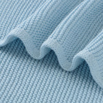 Sky Blue Classic Knit 100% Cotton Cellular Blanket Ideal for Prams, cots 100cm x 80cm