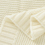 White Classic Knit 100% Cotton Cellular Blanket Ideal for Prams, cots 100cm x 80cm