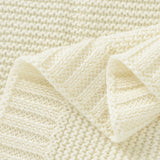 White Classic Knit 100% Cotton Cellular Blanket Ideal for Prams, cots 100cm x 80cm