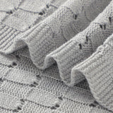 Grey Weave 100% Cotton Cellular Blanket Ideal for Prams, cots 100cm x 80cm