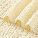Off White Knitted 100% Cotton Cellular Blanket Ideal for Prams, cots 100cm x 80cm