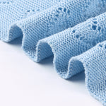 Sky Blue Hearts 100% Cotton Cellular Blanket Ideal for Prams, cots 100cm x 80cm
