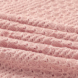 Pink Knitted 100% Cotton Cellular Blanket Ideal for Prams, cots 100cm x 80cm