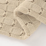 Off White Weave 100% Cotton Cellular Blanket Ideal for Prams, cots 100cm x 80cm