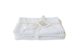 Pompom 100% Organic Cotton Baby Muslins Set of 3-40cm x 40cm Squares (Pure White)