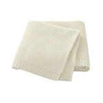 White Classic Knit 100% Cotton Cellular Blanket Ideal for Prams, cots 100cm x 80cm