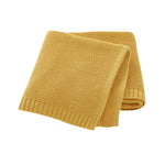 Yellow Classic Knit 100% Cotton Cellular Blanket Ideal for Prams, cots 100cm x 80cm