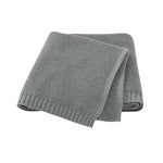 Grey Classic Knit 100% Cotton Cellular Blanket Ideal for Prams, cots 100cm x 80cm