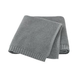 Grey Classic Knit 100% Cotton Cellular Blanket Ideal for Prams, cots 100cm x 80cm