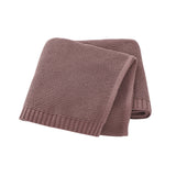 Coffee Brown Classic Knit 100% Cotton Cellular Blanket Ideal for Prams, cots 100cm x 80cm