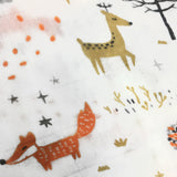 Foxes Bamboo/Cotton Muslin Blanket Set 120cm x 120cm