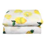 Lemons & Pineapples Ultrasoft Bamboo/Cotton Muslin Blanket Set. 120cm x 120cm